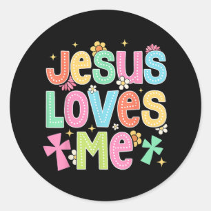 Adesivo Igreja Cristã Bíblica Groovy Jesus Loves Me