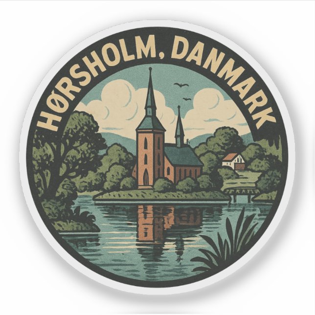 Adesivo Igreja Hørsholm Dinamarca (Frente)