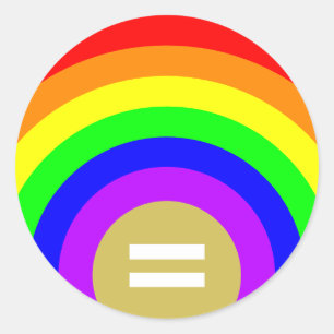 Adesivo Igualdade é o Dourado sob o arco-íris da diversida