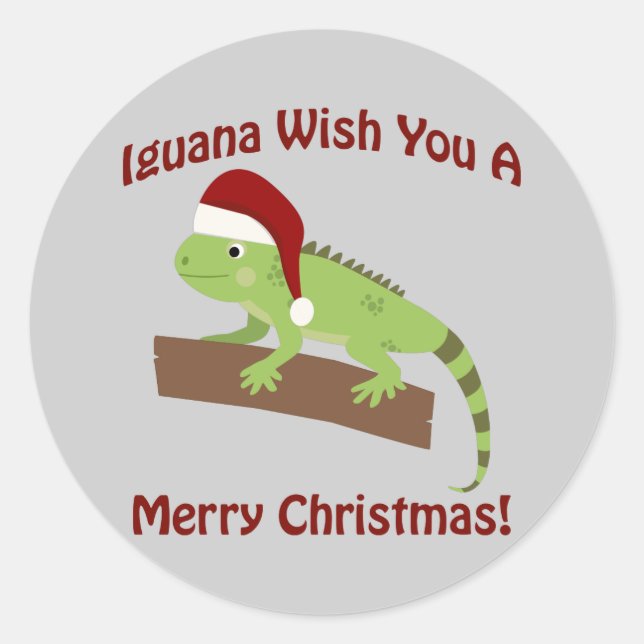 Adesivo Iguana Deseje A Você Um Feliz Natal (Frente)