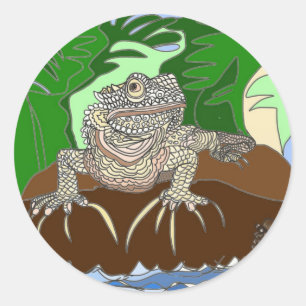 Adesivo Iguana em uma rocha