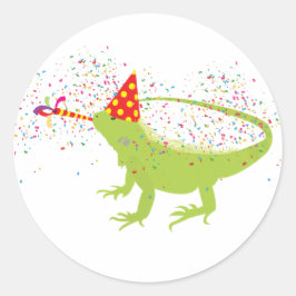Adesivo Iguana Lizard Partilhando Animais Tendo uma Festa
