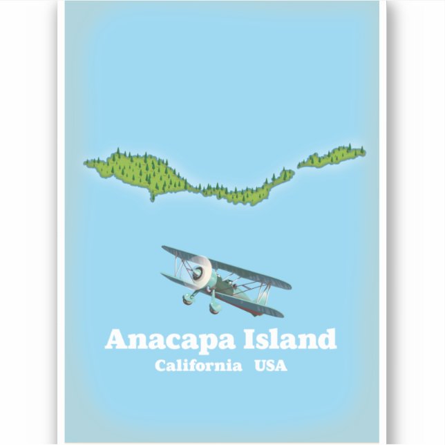 Adesivo Ilha Anacapa Califórnia EUA mapa (Frente)