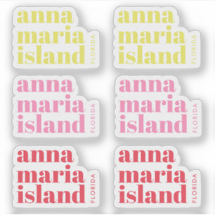 Adesivo Ilha Anna Maria Flórida rosa amarelo moderno 