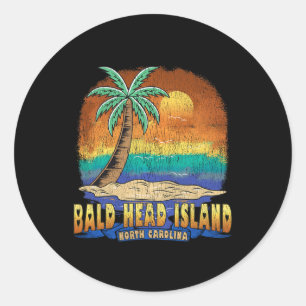 Adesivo Ilha Bald Head, Carolina do Norte, Vintage, em apu