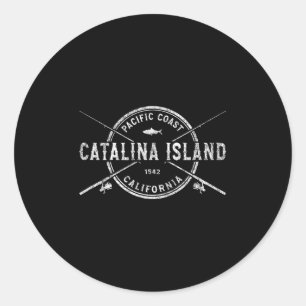 Adesivo Ilha Catalina Ca Varas de Pesca Cruzadas Antigas
