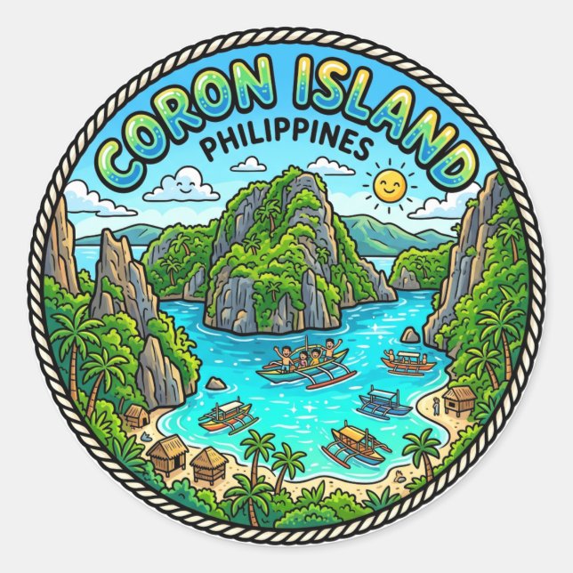 Adesivo Ilha Coron Filipinas (Frente)
