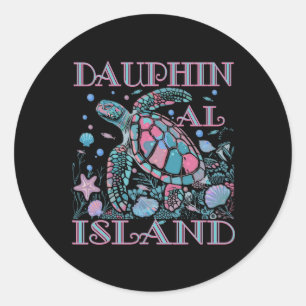 Adesivo Ilha Dauphin Al Amante de Tartaruga Colorida Praia