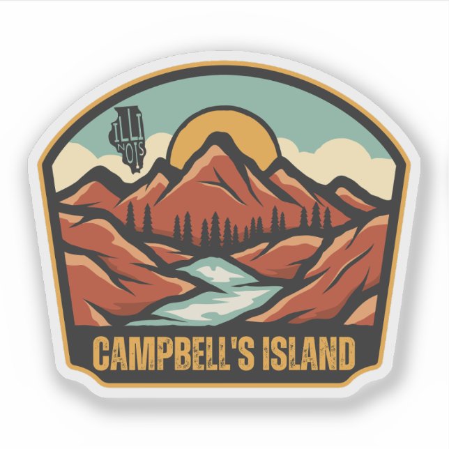 Adesivo Ilha de Campbell, Illinois  (Frente)
