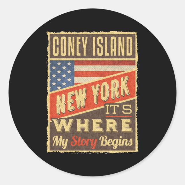 Adesivo Ilha de Coney Nova York  (Frente)