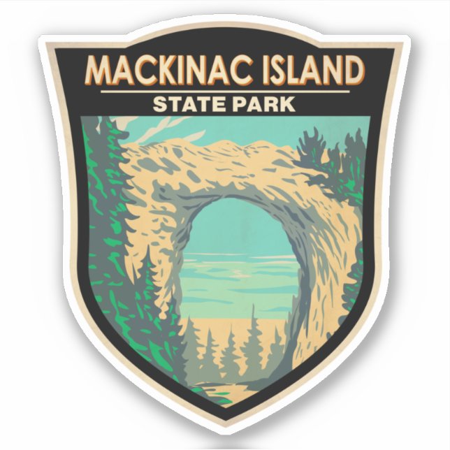 Adesivo Ilha de Mackinac State Park Michigan Arch Rock (Frente)