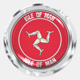 Adesivo Ilha do emblema redondo do homem