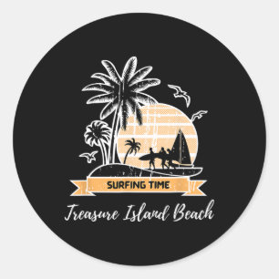 Adesivo Ilha do Tesouro Vintage Amante da Praia Palmeiras