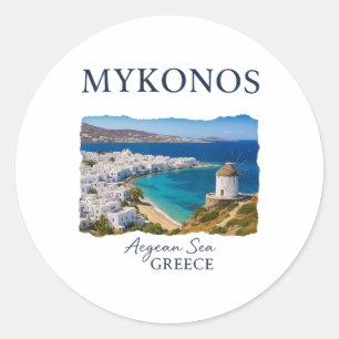 Adesivo Ilha Grega Mykonos Férias Viagens Vida Costeira