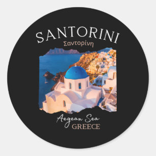 Adesivo Ilha grega Santorini Grécia Oia Village Blue Chu