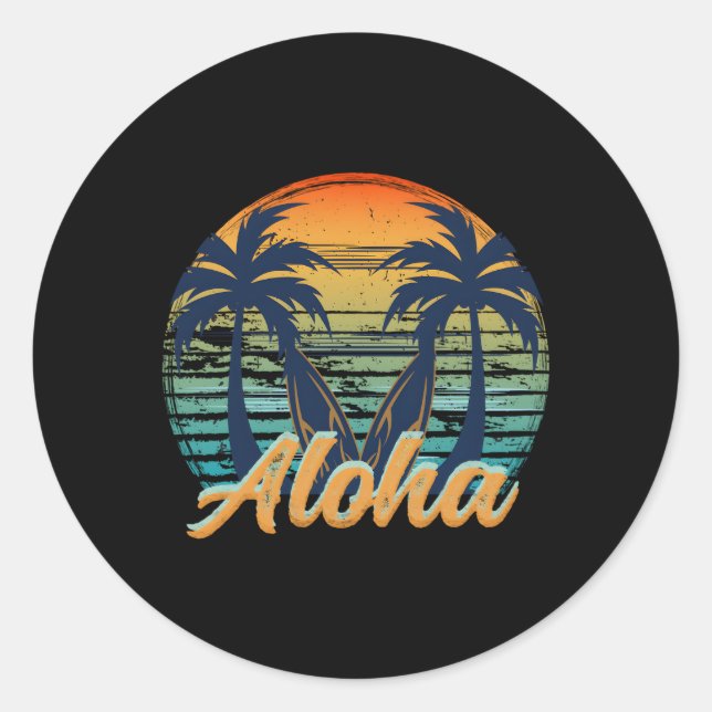 Adesivo Ilha Hawaii Aloha Beach (Frente)