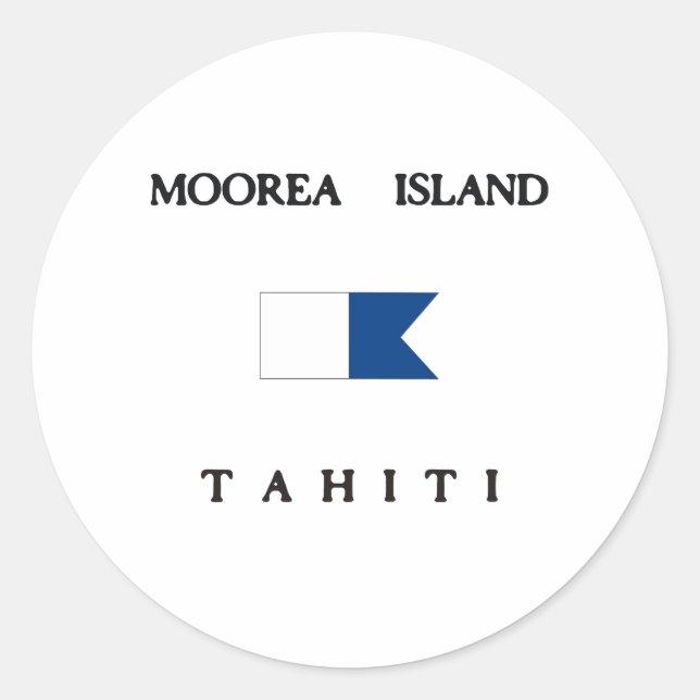 Adesivo Ilha Moorea Tahiti Alpha Dive Flag (Frente)