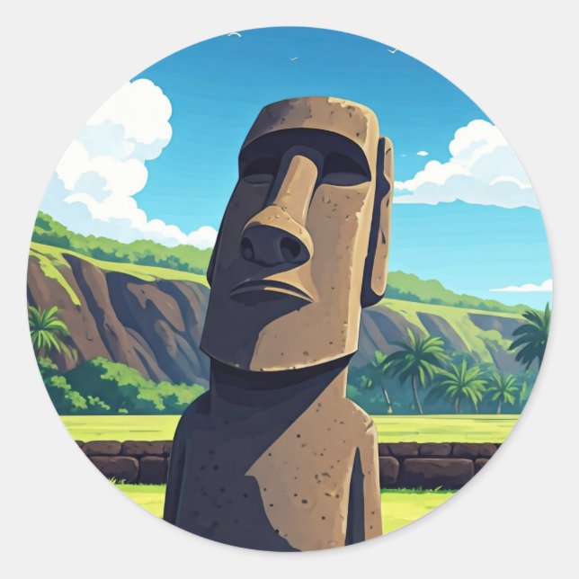Adesivo Ilha páscoa Chile Moai Viagem (Frente)