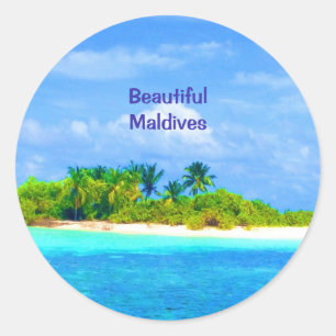 Adesivo Ilha tropical bonita nos Maldives