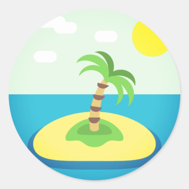 Adesivo Ilha Tropical Emoji (Frente)