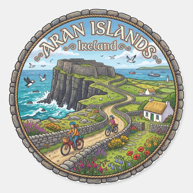 Adesivo Ilhas Aran Irlanda (Frente)