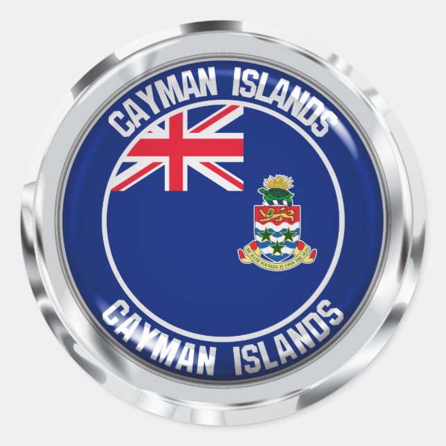 Adesivo Ilhas Cayman Round Emblem (Frente)
