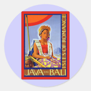 Adesivo Ilhas do ~ de Java e de Bali de viagens vintage