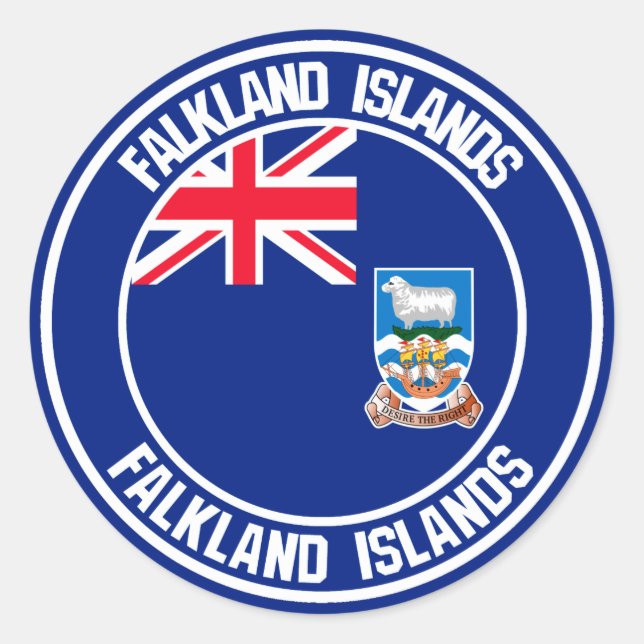 Adesivo Ilhas Falkland Round Emblem (Frente)
