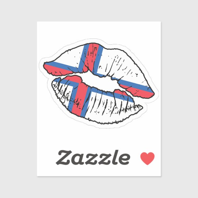 Adesivo Ilhas Faroé Faroe Sinalizador de Amor Lipstick (Folha)