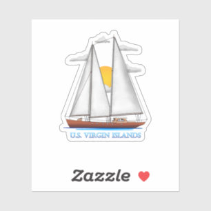 Adesivo Ilhas Virgens Americanas Navegação Náutica Costeir