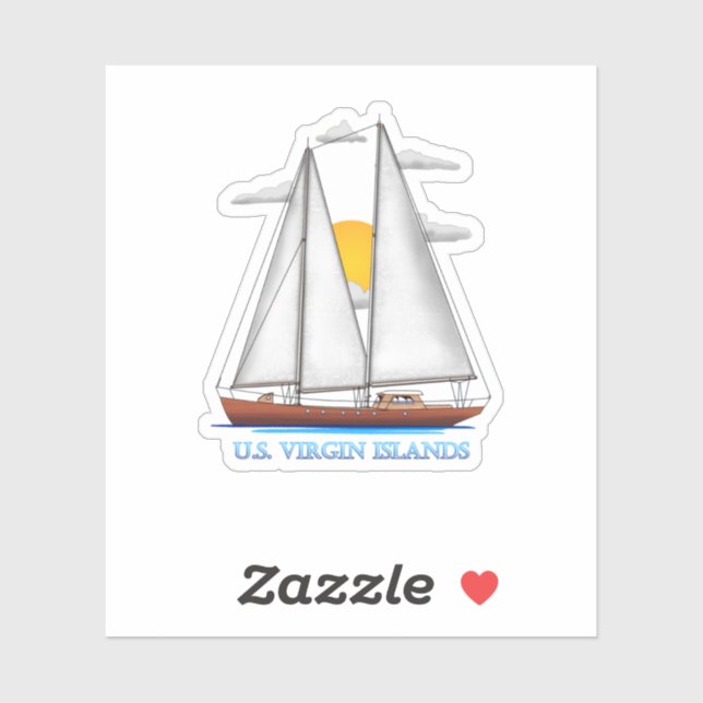 Adesivo Ilhas Virgens Americanas Navegação Náutica Costeir (Folha)