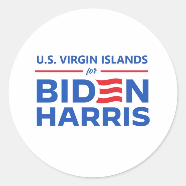 Adesivo Ilhas Virgens Americanas para Biden Harris (Frente)