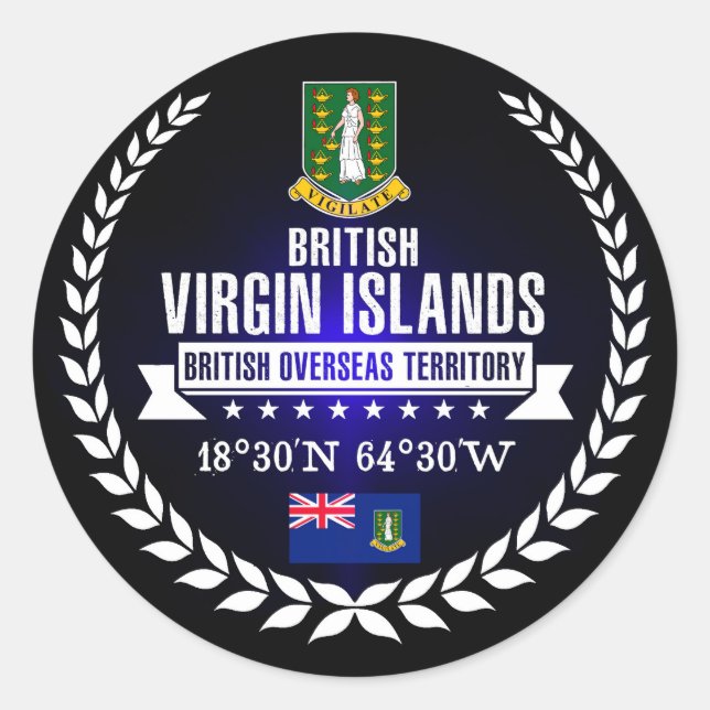 Adesivo Ilhas Virgens Britânicas (Frente)