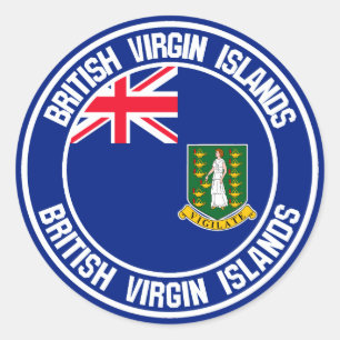 Adesivo Ilhas Virgens Britânicas Round Emblem