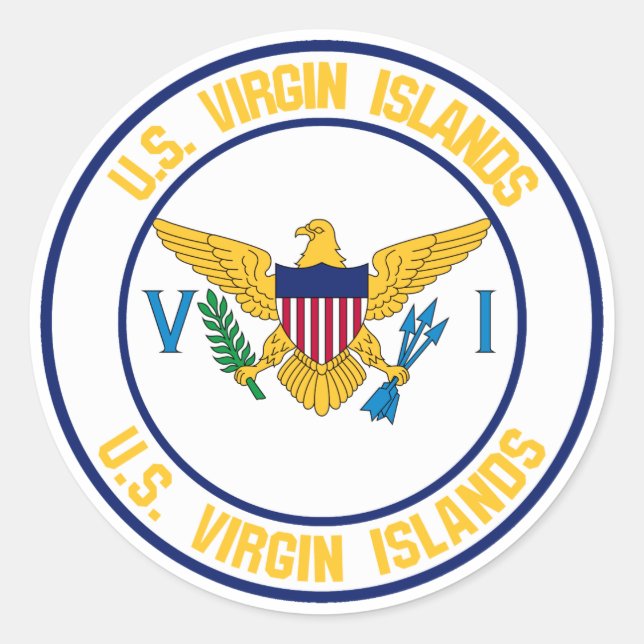 Adesivo Ilhas Virgens dos Estados Unidos - Emblem redonda (Frente)