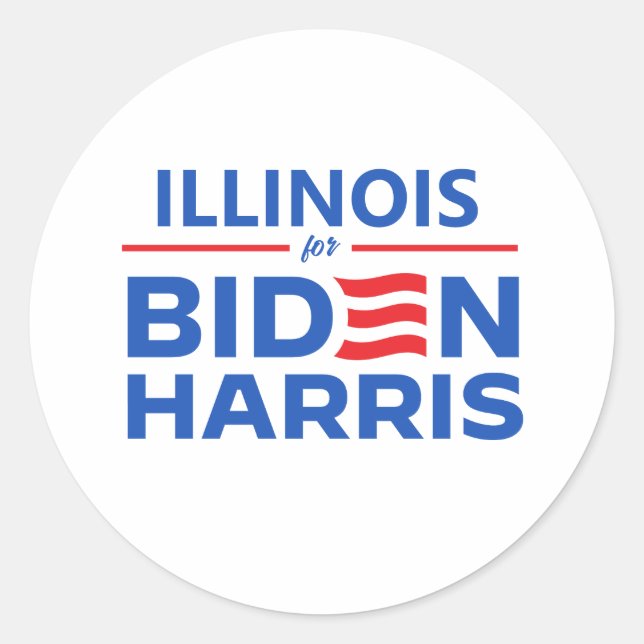 Adesivo Illinois para Biden Harris (Frente)