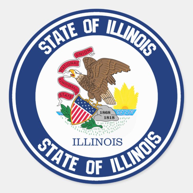 Adesivo Illinois Round Emblem (Frente)