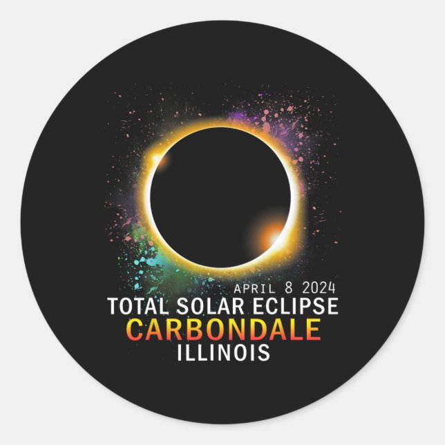 Adesivo Illinois Total Solar Eclipse abril 8 2024 (Frente)