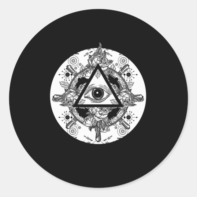 Adesivo Illuminati Conspiracy Triangle Masonic Mandala Gif (Frente)
