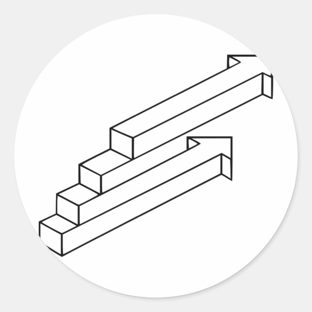 Adesivo Illusão Óptica de Seta ou Escadas (Frente)