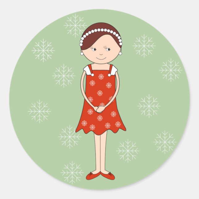 Adesivo Illusima Ballerina Christmas Girl Green (Frente)