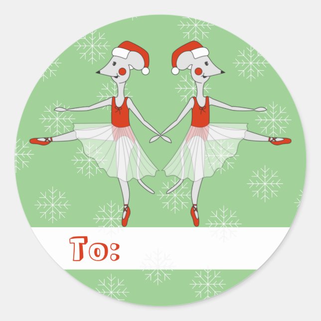 Adesivo Illusima Ballerina Mice Flocos de Natal Verde (Frente)