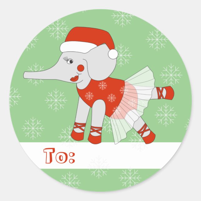 Adesivo illusima Ballet Elefante Natal Floco de Neve Verde (Frente)