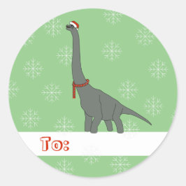 Adesivo illusima Dinossauro Cinza de Pescoço Longo Natal