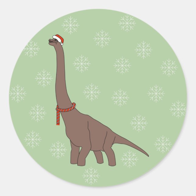 Adesivo illusima Dinossauro de Pescoço Longo Marrom Natal (Frente)