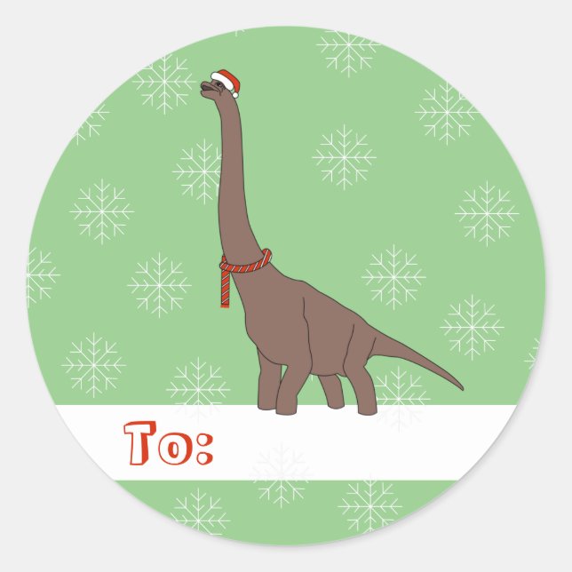 Adesivo illusima Dinossauro de Pescoço Longo Marrom Natal (Frente)