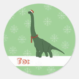 Adesivo illusima Dinossauro Verde de Pescoço Longo Natal