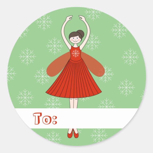 Adesivo illusima Fada de Ballet Natal Flocos de Neve Verde (Frente)