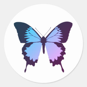 Adesivo illusima Gradiente de Borboleta Azul Roxo Branco