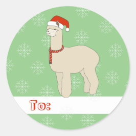 Adesivo illusima Llama Natal Flocos de Neve Verde
